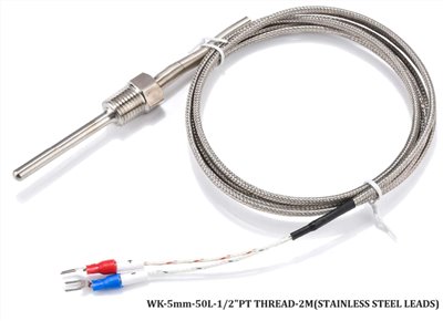 WK-5mm-50L-1_2PT THREAD-2M(STAINLESS STEEL LEADS)
